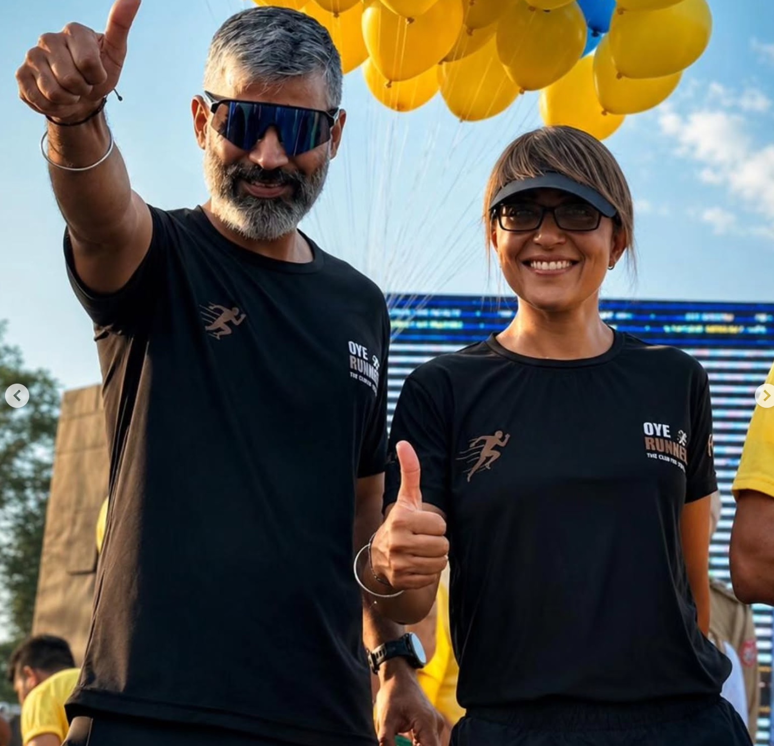 Amarjit Singh and Simran at a community running event